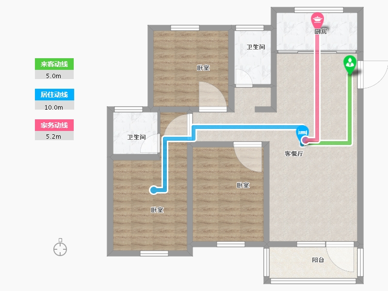 江苏省-扬州市-江都恒通帝景蓝湾-97.00-户型库-动静线