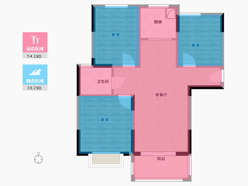 江苏省-南京市-三金燕语庭-83.00-户型库-动静分区