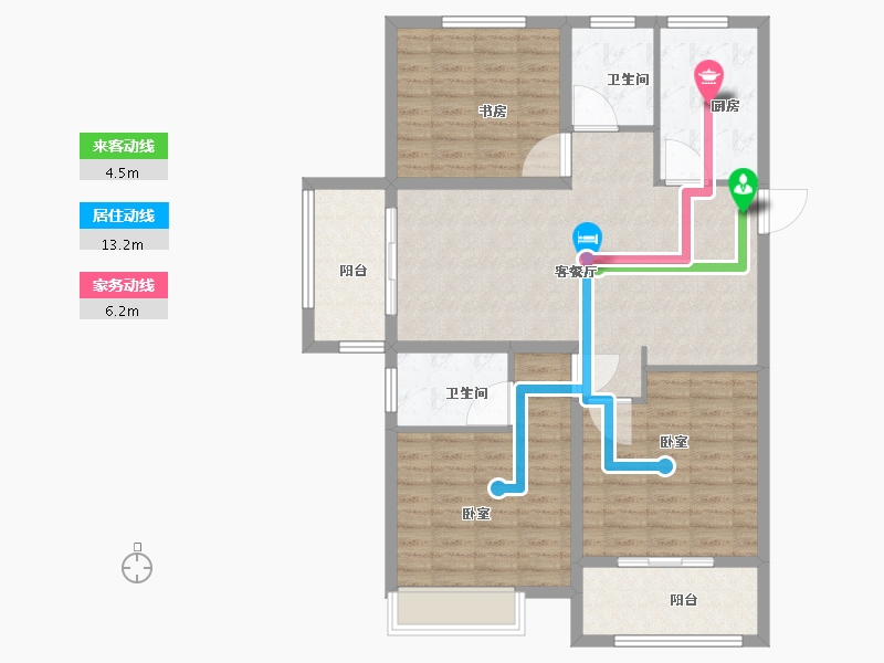 江苏省-盐城市-朗达壹号院-108.14-户型库-动静线