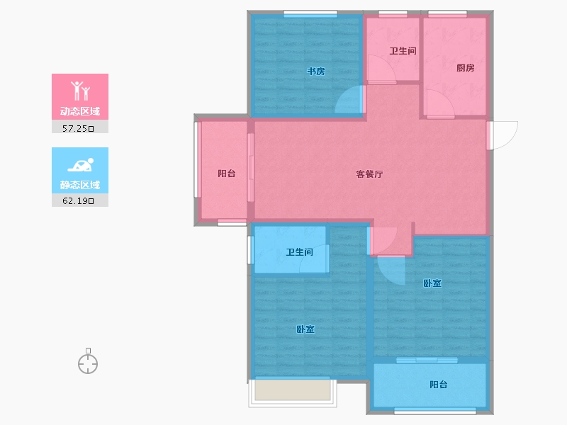 江苏省-盐城市-朗达壹号院-108.14-户型库-动静分区