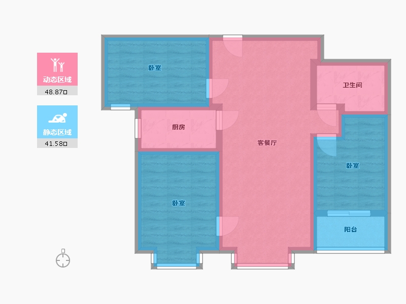 河北省-石家庄市-朝阳华府-80.07-户型库-动静分区