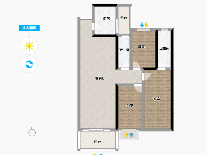 四川省-巴中市-蜀景首席-93.80-户型库-采光通风