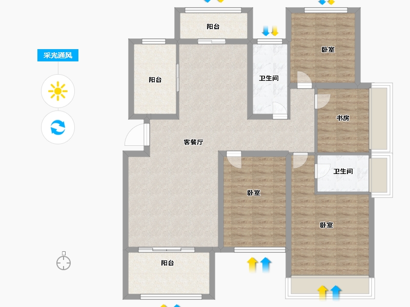 浙江省-绍兴市-华宇兰园-112.00-户型库-采光通风