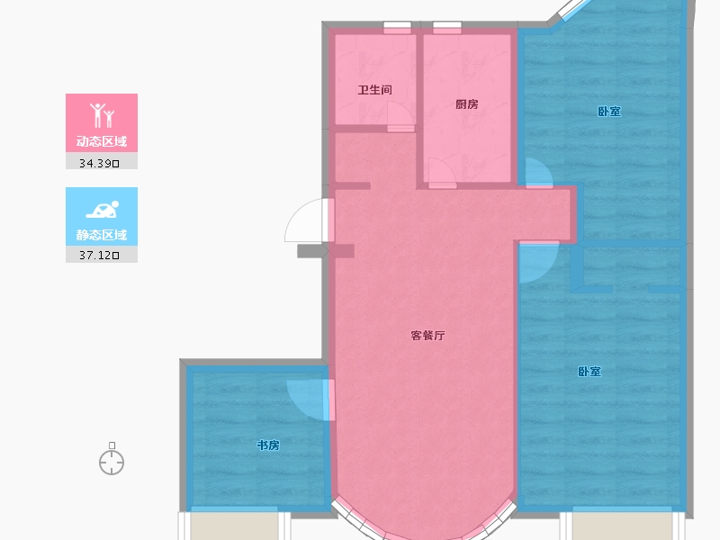 浙江省-金华市-德凯凯悦公寓-63.99-户型库-动静分区