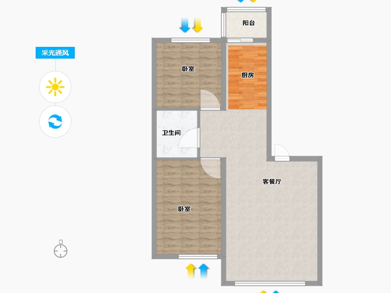 黑龙江省-哈尔滨市-群力家园-88.20-户型库-采光通风