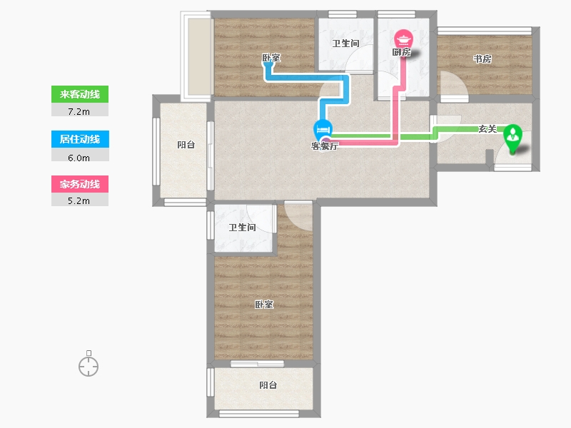 安徽省-池州市-同晖 · 香江华庭-77.96-户型库-动静线