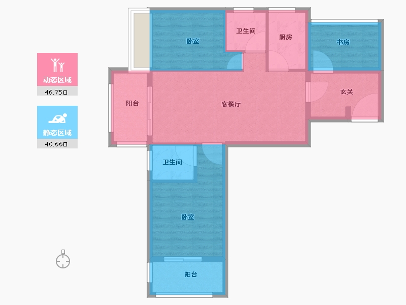 安徽省-池州市-同晖 · 香江华庭-77.96-户型库-动静分区