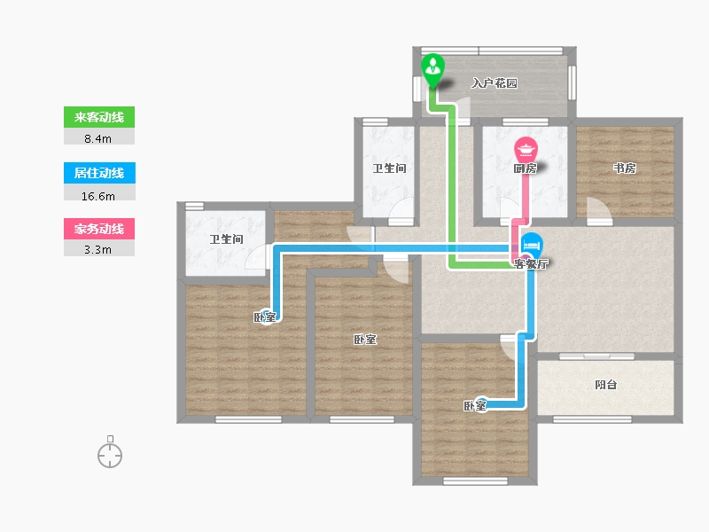 江苏省-南京市-大地伊丽雅特湾-128.49-户型库-动静线