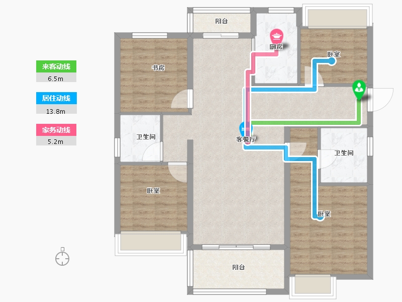 浙江省-宁波市-交通紫园-109.00-户型库-动静线