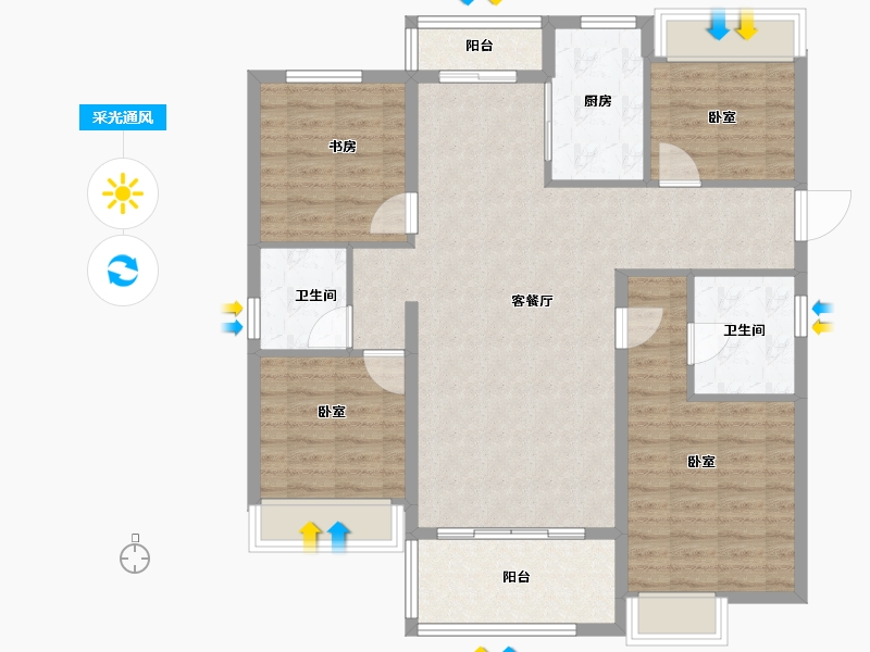 浙江省-宁波市-交通紫园-109.00-户型库-采光通风