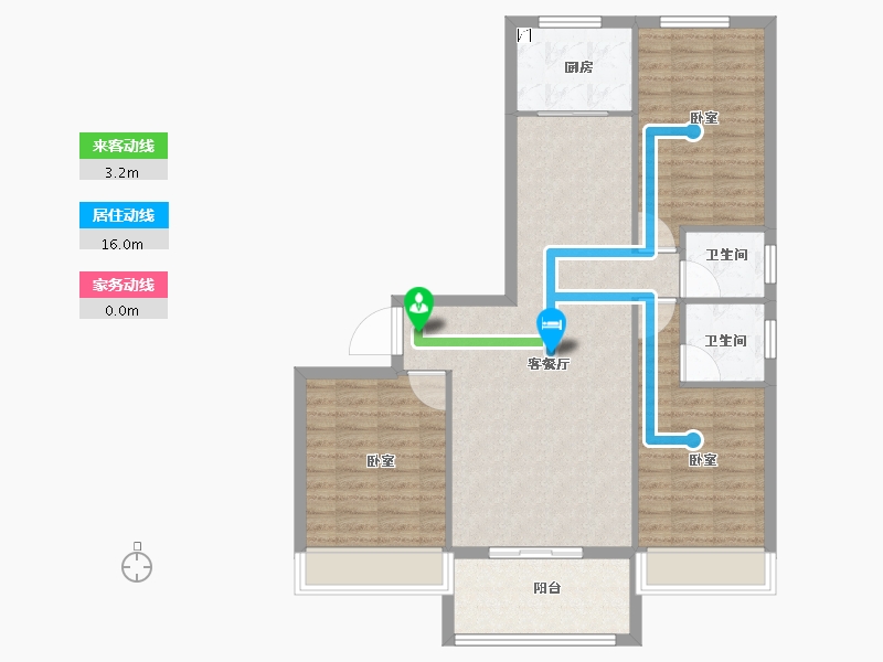 安徽省-池州市-同晖 · 香江华庭-94.25-户型库-动静线