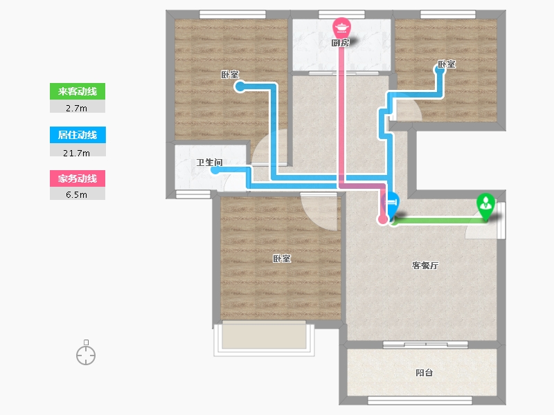 安徽省-池州市-同晖 · 香江华庭-85.01-户型库-动静线