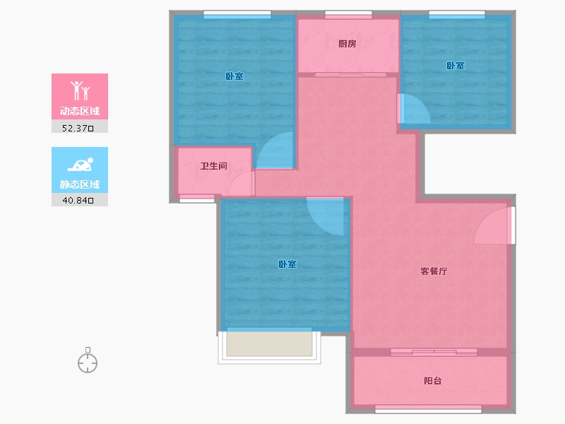 安徽省-池州市-同晖 · 香江华庭-85.01-户型库-动静分区