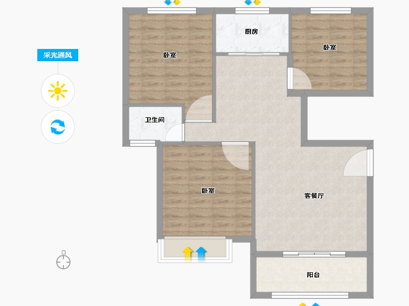 安徽省-池州市-同晖 · 香江华庭-85.01-户型库-采光通风