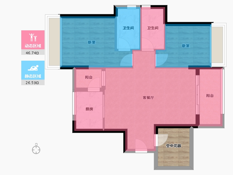 广东省-东莞市-富通自在城-70.90-户型库-动静分区