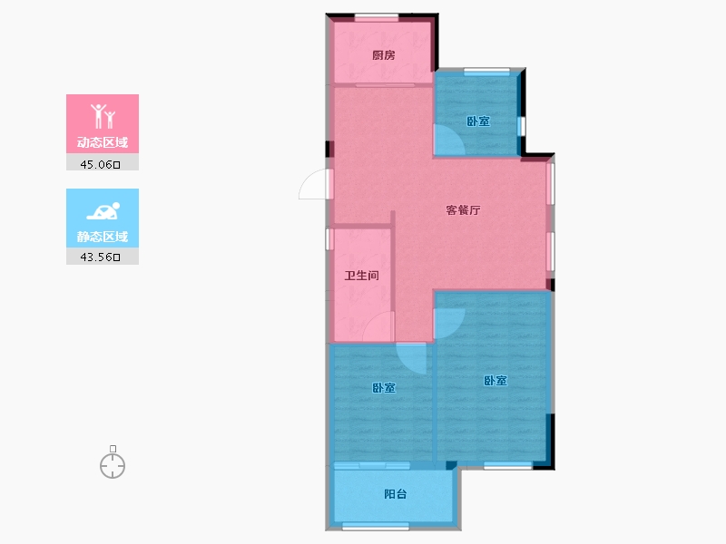 浙江省-杭州市-美好桂花星座-81.00-户型库-动静分区