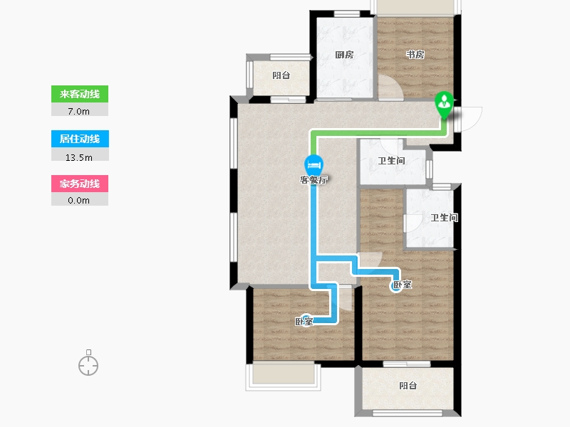 浙江省-宁波市-交通紫园-92.00-户型库-动静线