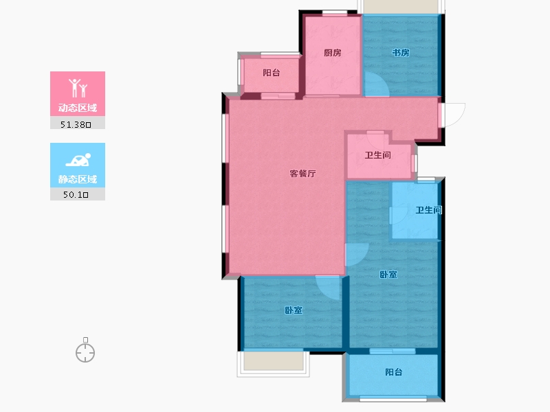 浙江省-宁波市-交通紫园-92.00-户型库-动静分区