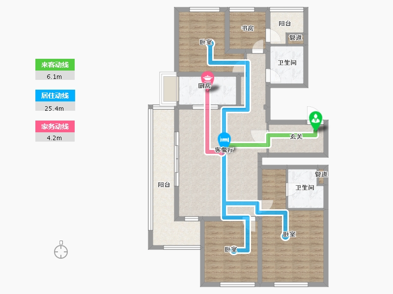 浙江省-杭州市-琅琴湾-109.93-户型库-动静线