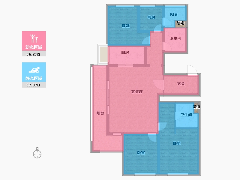 浙江省-杭州市-琅琴湾-109.93-户型库-动静分区