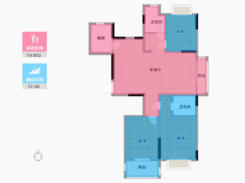 江西省-上饶市-龙湖湾-100.09-户型库-动静分区