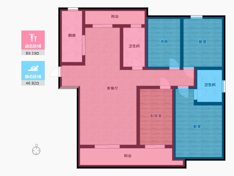 湖北省-武汉市-祥瑞东方城二期-120.14-户型库-动静分区