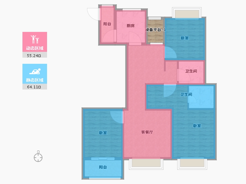 江苏省-南通市-浅水湾·名门世家-109.00-户型库-动静分区