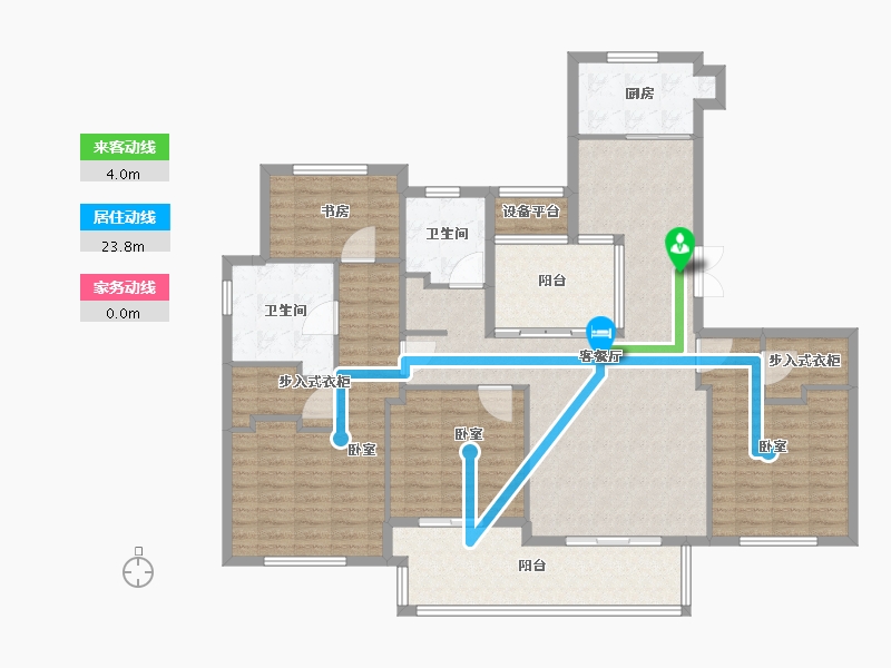 浙江省-宁波市-交通自在城-146.00-户型库-动静线