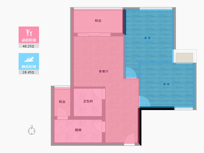 四川省-巴中市-通江瑞联江山壹品-68.53-户型库-动静分区