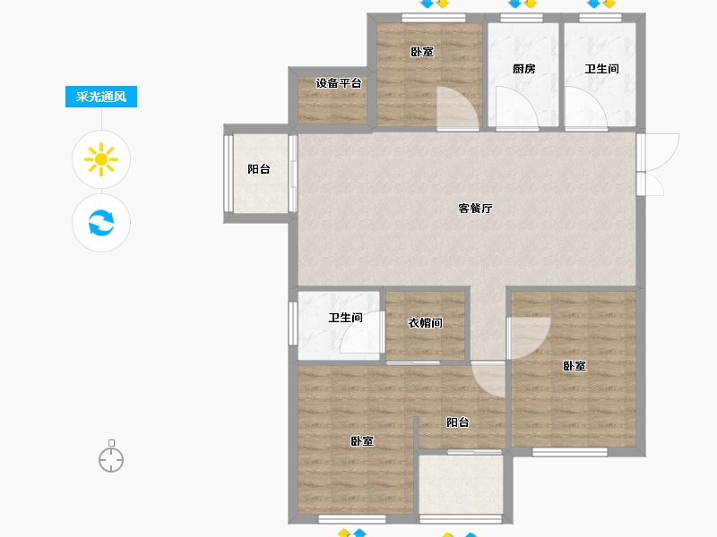 浙江省-绍兴市-一品星泽湾-106.00-户型库-采光通风