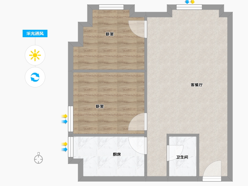 河北省-石家庄市-瑞城-58.43-户型库-采光通风