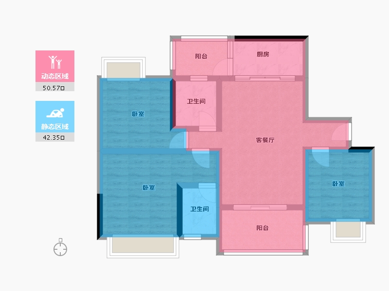 四川省-绵阳市-金叶香堤-81.61-户型库-动静分区