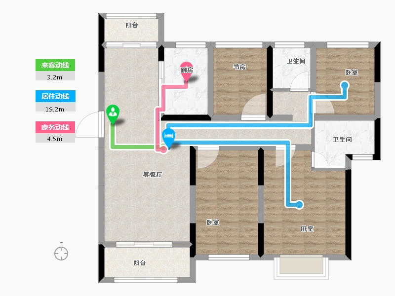 江苏省-苏州市-招商依云华苑-102.00-户型库-动静线