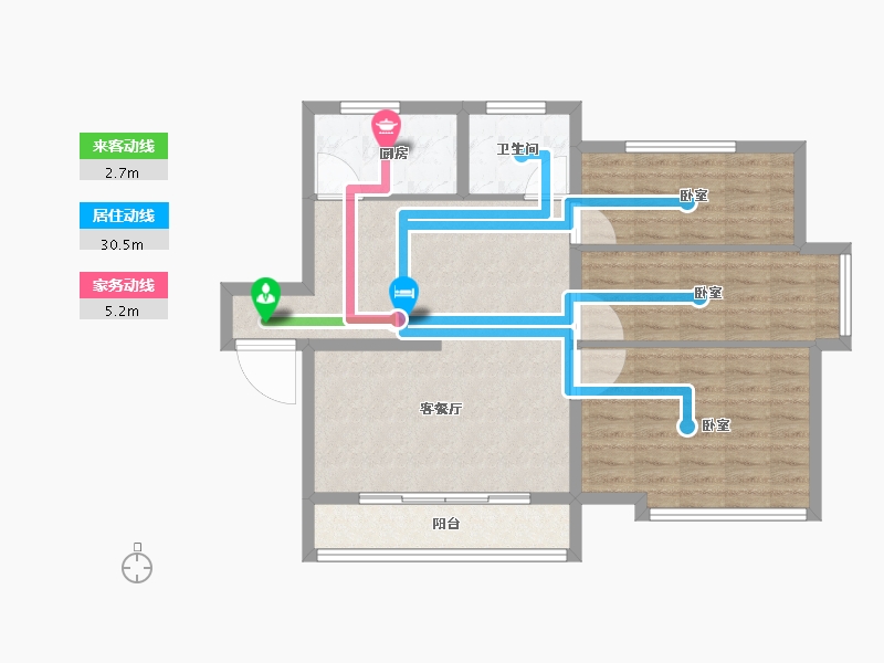 安徽省-宣城市-金玉苑-85.96-户型库-动静线