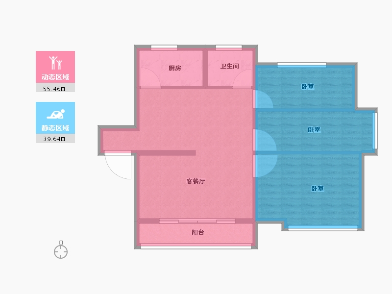 安徽省-宣城市-金玉苑-85.96-户型库-动静分区