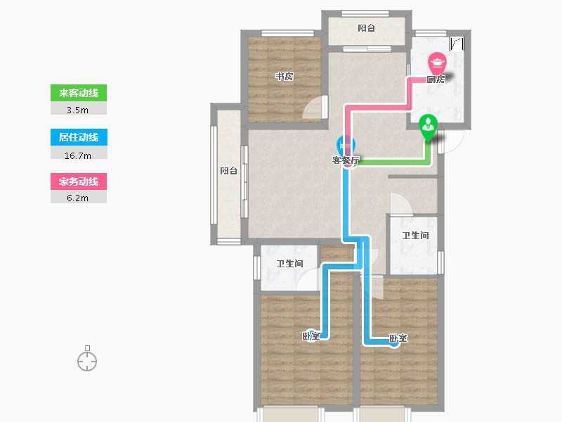 浙江省-绍兴市-华城书香美地-94.00-户型库-动静线