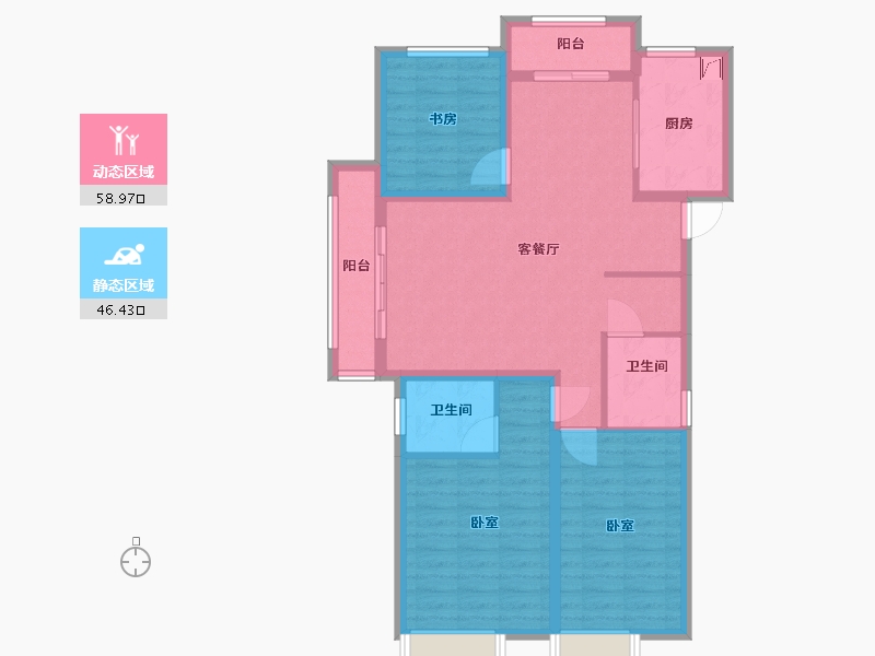 浙江省-绍兴市-华城书香美地-94.00-户型库-动静分区