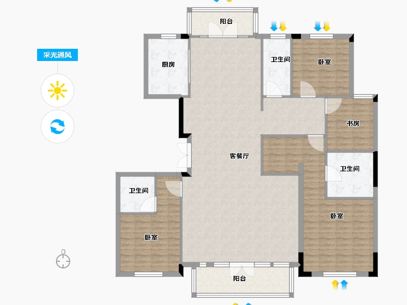 浙江省-杭州市-九龙仓碧玺-169.00-户型库-采光通风