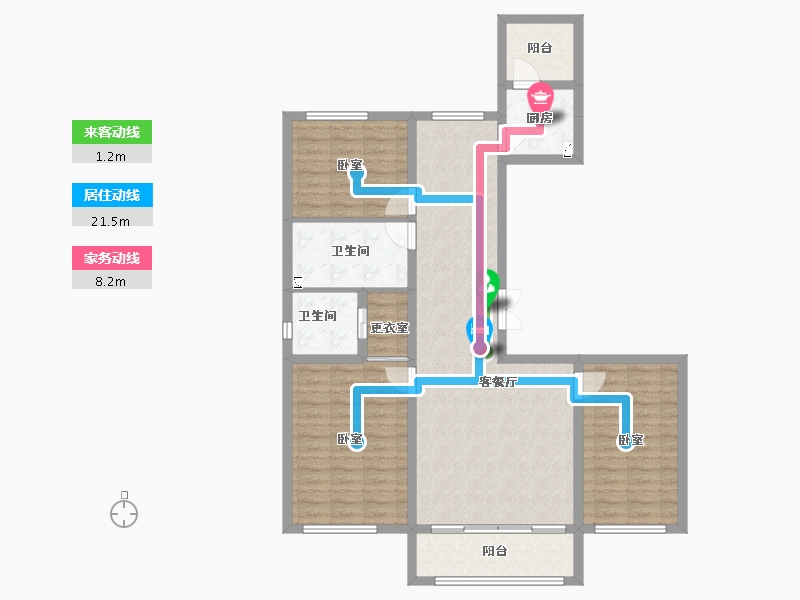 辽宁省-本溪市-万豪·国际花园-103.18-户型库-动静线