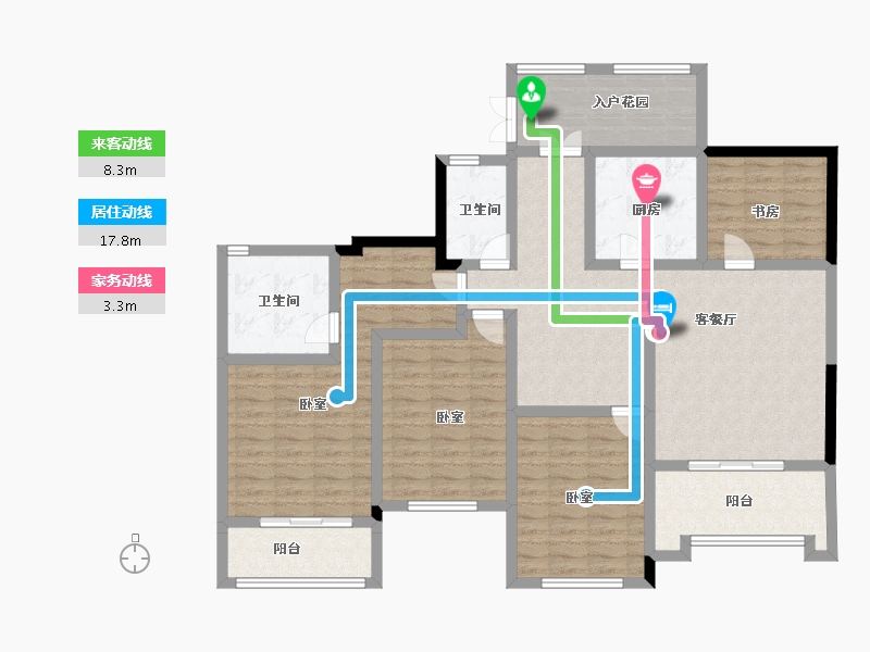 江苏省-南京市-大地伊丽雅特湾-129.38-户型库-动静线