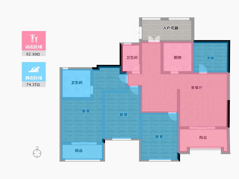 江苏省-南京市-大地伊丽雅特湾-129.38-户型库-动静分区