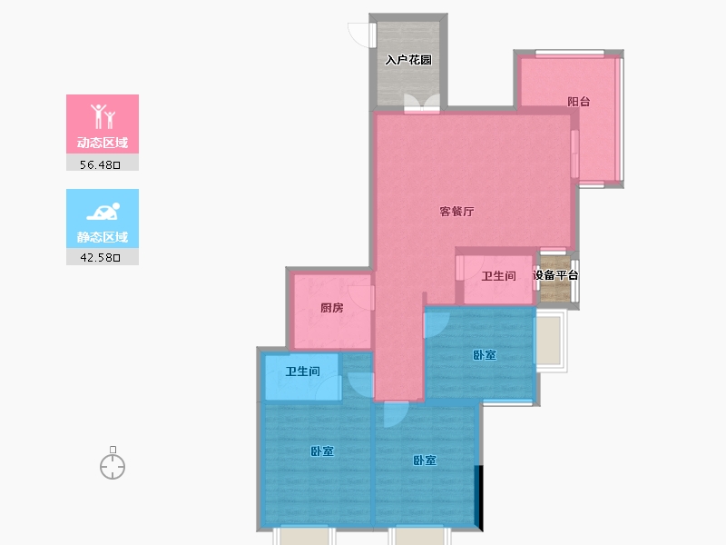 浙江省-宁波市-恒德御府-96.10-户型库-动静分区