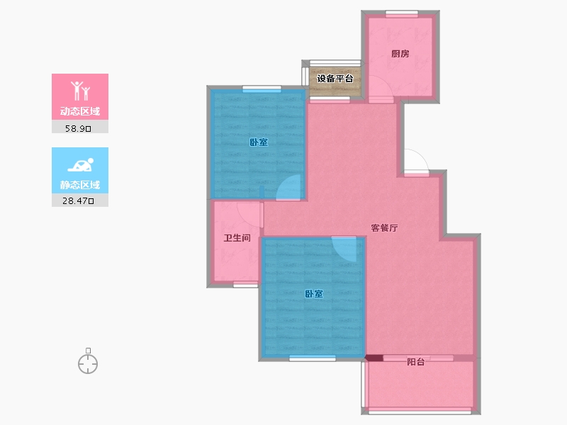 浙江省-宁波市-交通自在城-81.00-户型库-动静分区