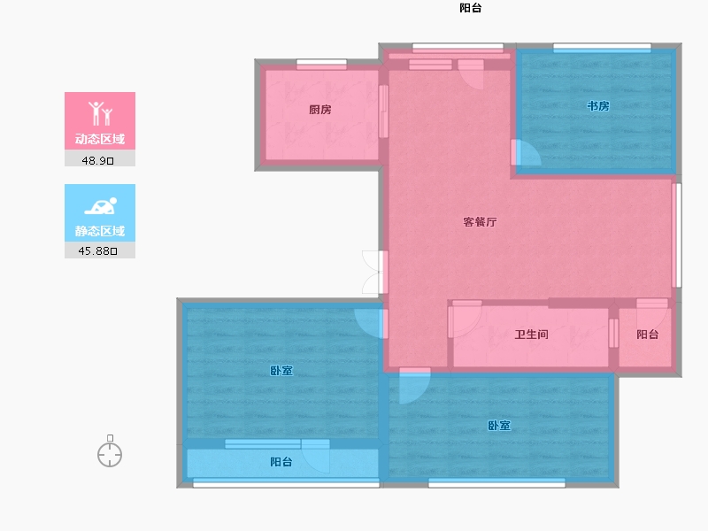 辽宁省-本溪市-博泰花园-83.01-户型库-动静分区