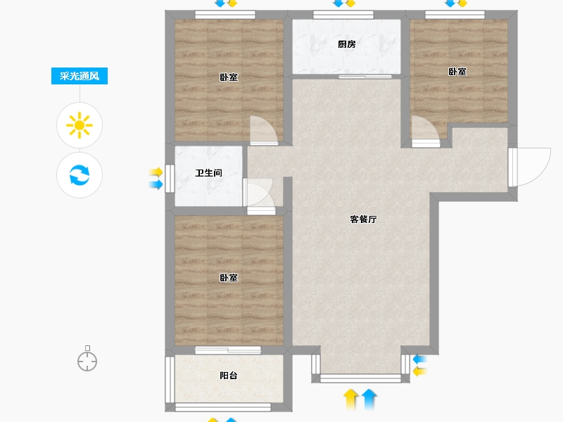 河北省-石家庄市-紫睿天和-78.67-户型库-采光通风