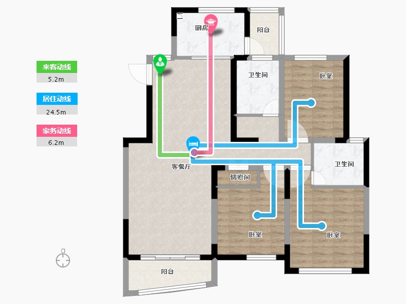 江苏省-苏州市-越湖名邸-103.31-户型库-动静线