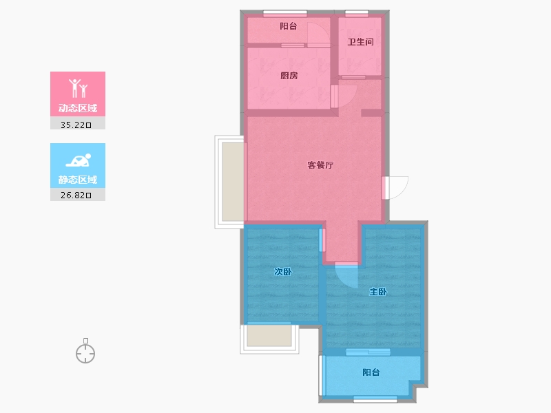 山东省-青岛市-环球世家-53.81-户型库-动静分区