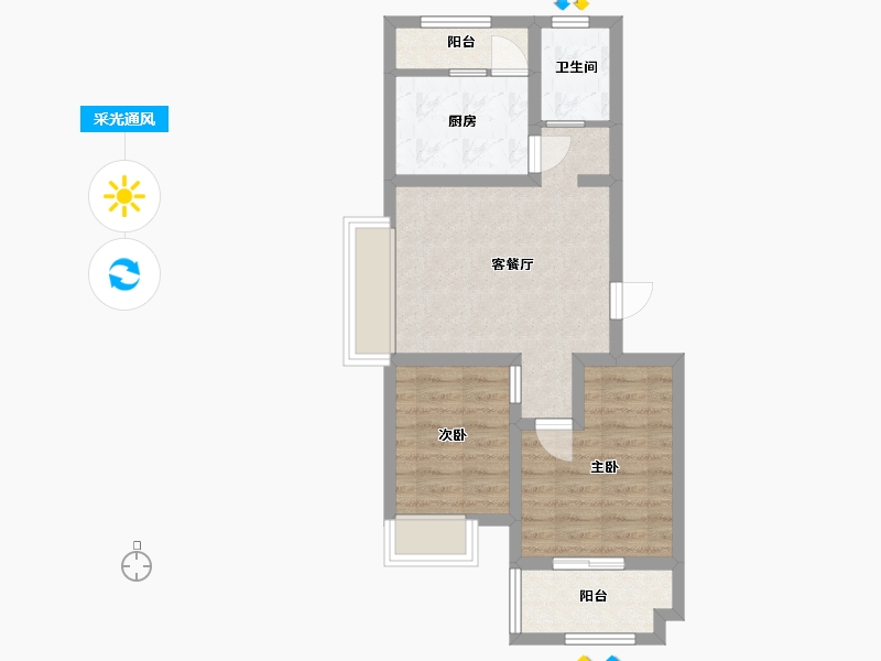 山东省-青岛市-环球世家-53.81-户型库-采光通风