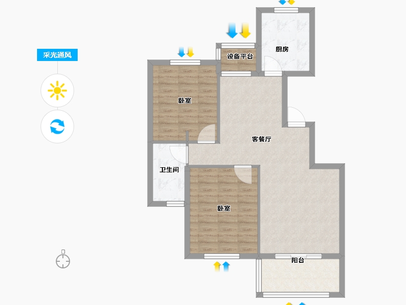 浙江省-宁波市-交通自在城-81.00-户型库-采光通风