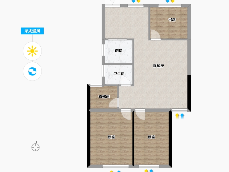 黑龙江省-齐齐哈尔市-锦湖雅居纯水岸-82.04-户型库-采光通风